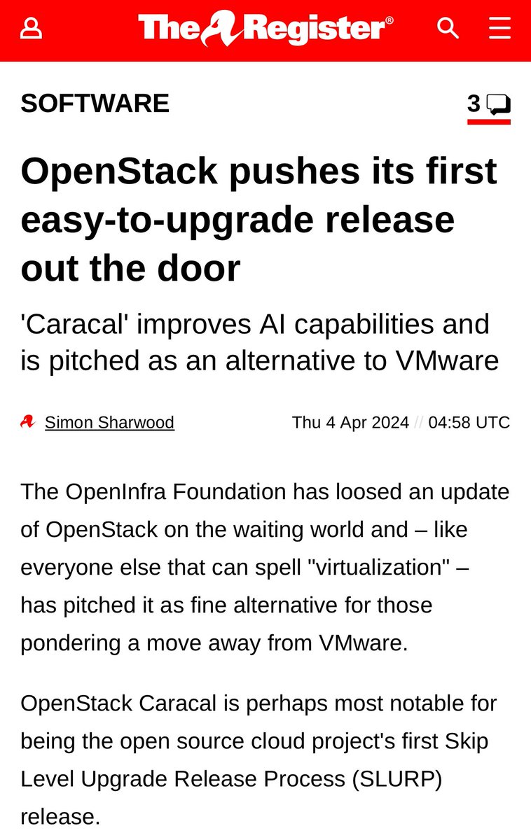 El Reg covers OpenStack Caracal release