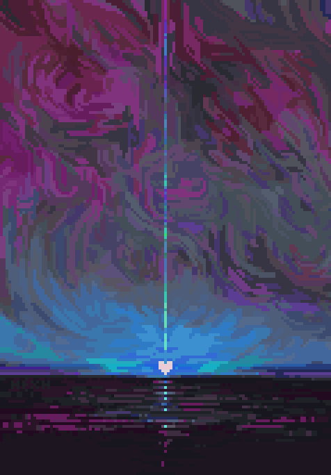 hexh__'s tweet photo. pixel art sunset 🩵 https://t.co/l8KOC5VdLo