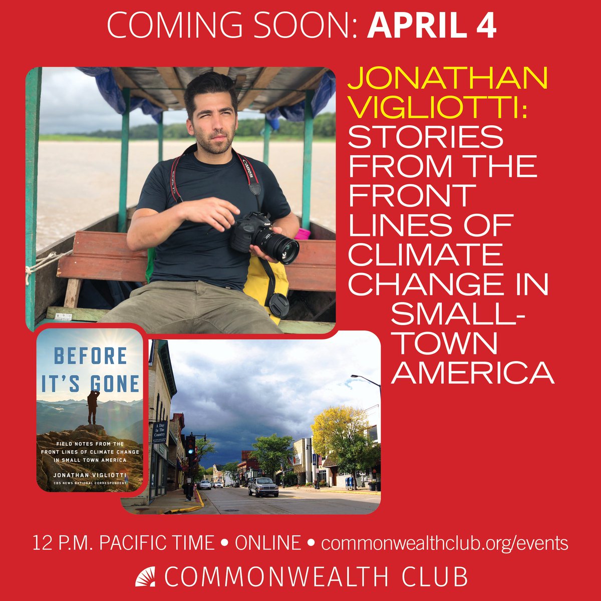 Online today from <a href="/cwclub/">Commonwealth Club World Affairs of California</a>:
12 PM PDT / <a href="/JonVigliotti/">Jonathan Vigliotti 🐋</a>: Stories from the Front Lines of Climate Change in Small-Town America

Tickets: commonwealthclub.org/events