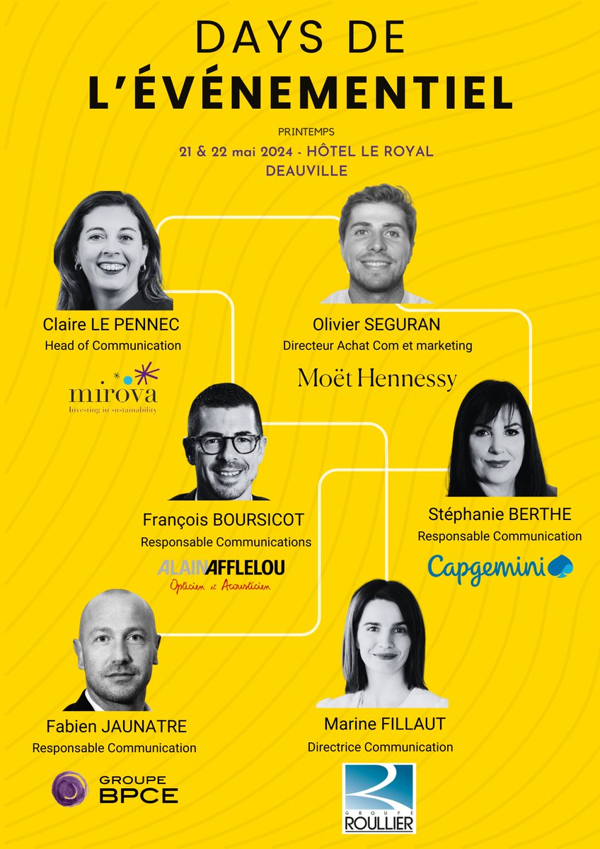 👋 Ces 6 décideurs seront aux Days de l'Événementiel pour apporter leur expertise et élargir leur réseau !

Rejoignez-nous dès maintenant en cliquant sur ce lien bit.ly/47ruhgS

#daysdelevenementiel #eventprofs #networking #btob #business
