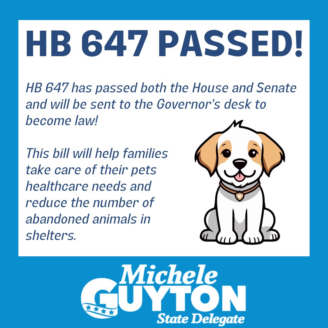 HB 647 passed in the Senate today!
