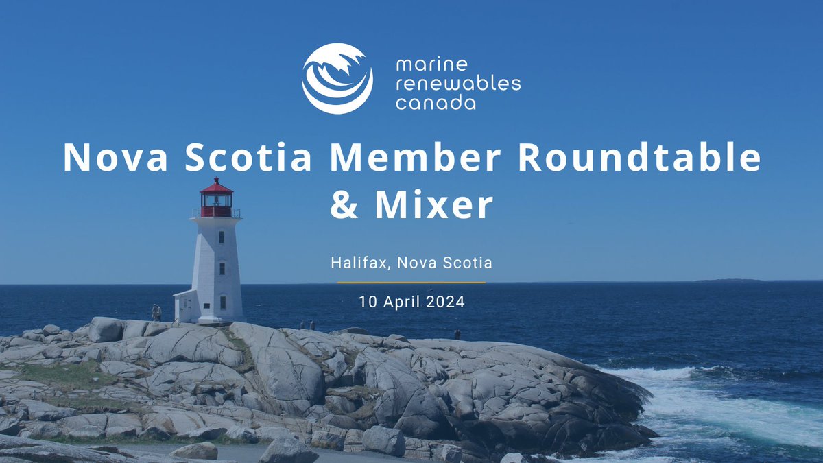 📢 Calling all #MRCMembers interested in Nova Scotia's #MarineRenewableEnergy sector! Join us in Halifax on 📆 April 10 for our #NovaScotia Member Roundtable & Mixer, to discuss challenges, provide input on initiatives, and network with fellow members. Register below 👇…