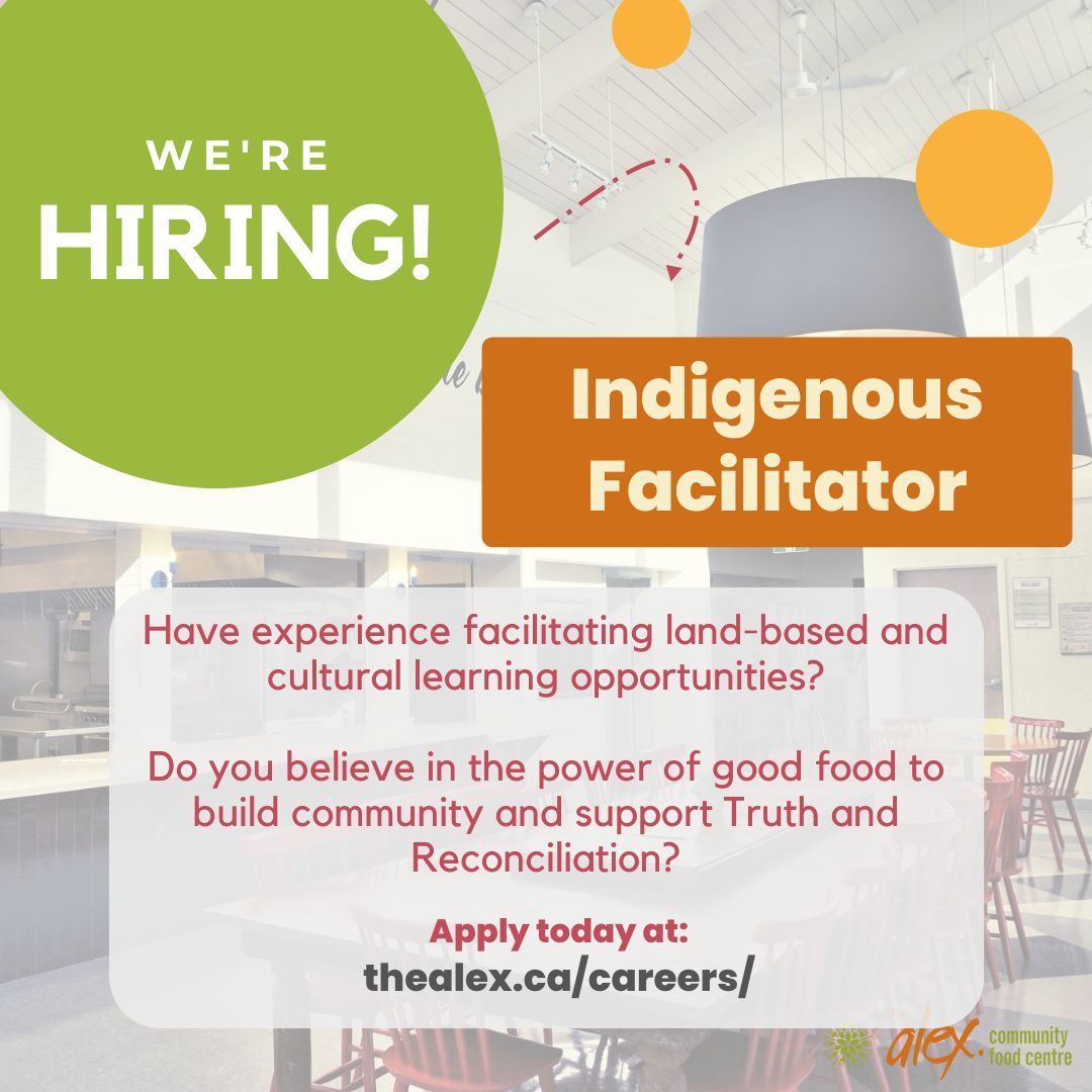 We're looking for an Indigenous Facilitator to join our team! Are you passionate about increasing cultural awareness and knowledge by cultivating traditional food skills and practices in a community setting? Apply today at  buff.ly/43NvWwX