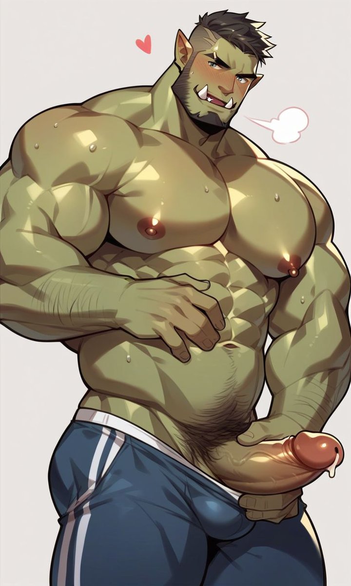 ドヤ顔すけべオーク
#AI #bara #gay #AIart #orc #NSFW
