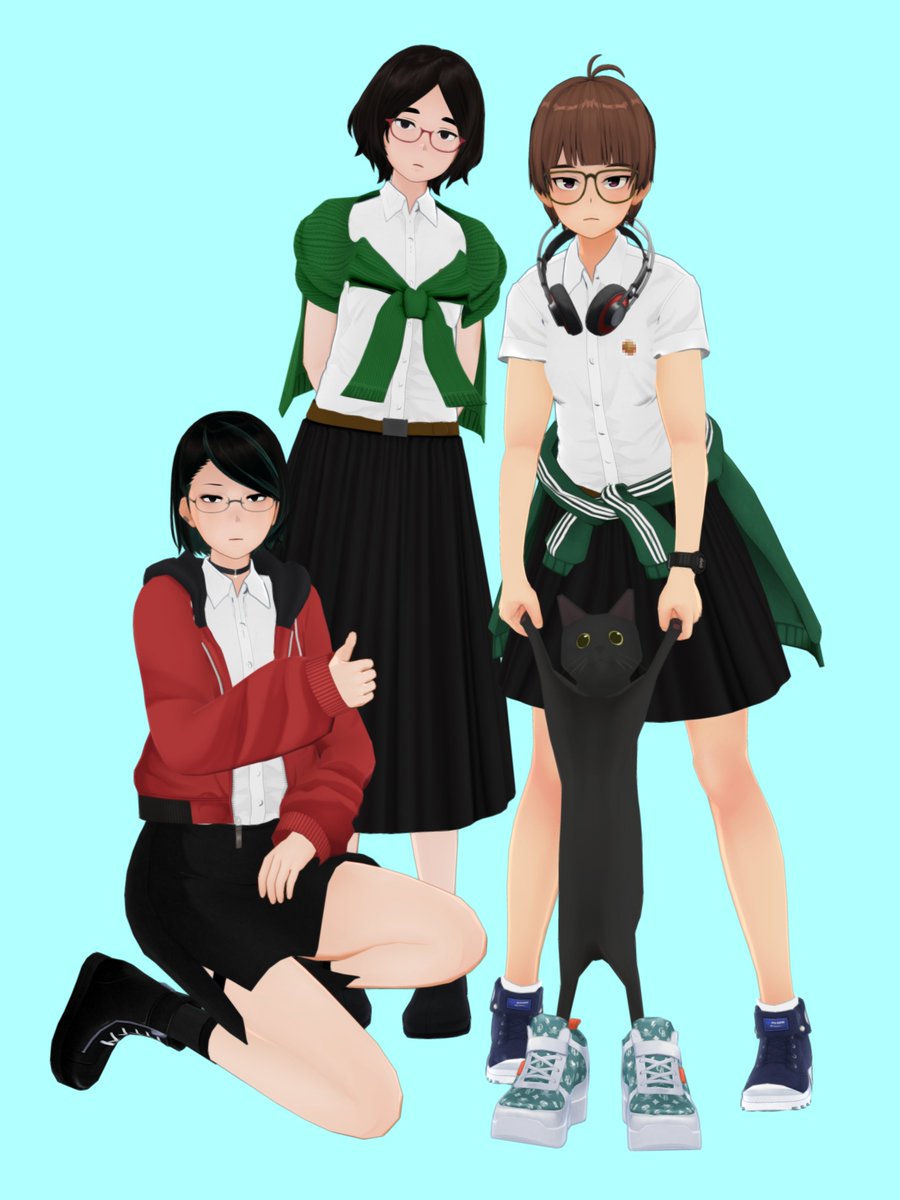 Netto43's tweet image. 🐈‍⬛＋👟＝…？！
#COM3D2
#カスタムオーダーメイド3D2