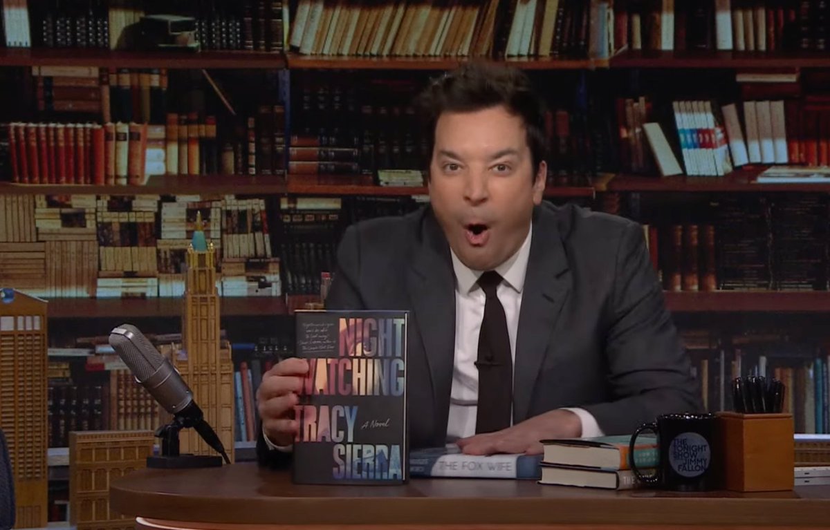 This is Jimmy Fallon's reaction to Nightwatching's description as he announced the Final 4 books competing to be the #fallonbookclub pick 😂😂😂. Please choose Nightwatching to make it to the Terrific 2! 'There was someone in the house...' @FallonTonight the-tonight-show.com/fallon-book-cl…