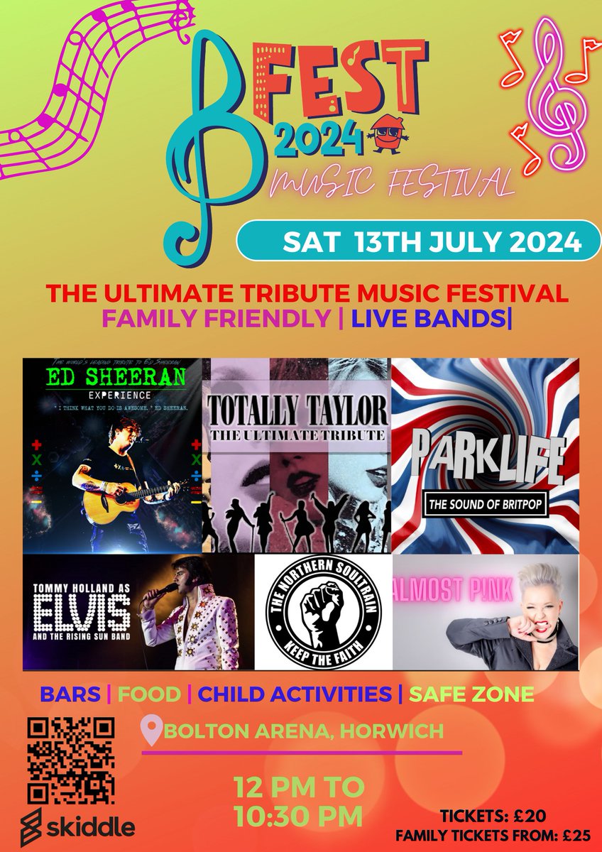 Join us for B-FEST Music Festival. An event to bring our community together as we head into summer. Lets have a great day of amazing entertainment supporting homeless young people in #bolton #musicwithamission #musicfestival Tickets on sale - skiddle.com/e/38051297 🎶