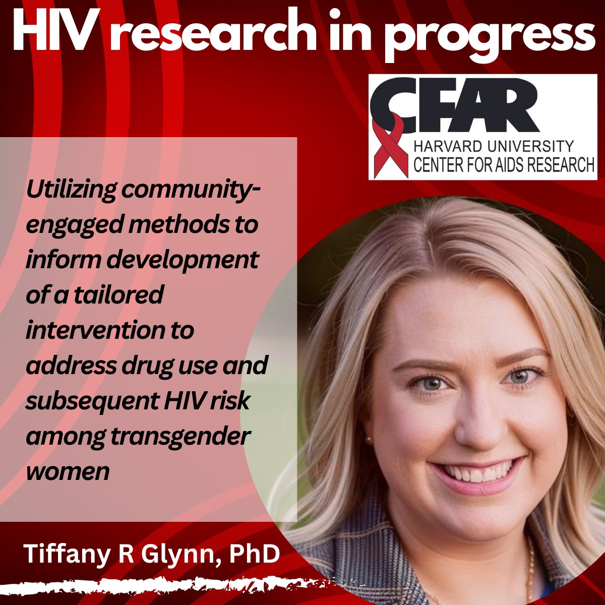 On 4/15 (12:30pm ET) @DrTiffanyGlynn presents her #HIV research in progress! <a href="/MGHPsychiatry/">MGH Psychiatry</a> <a href="/transSOCIALfl/">TransSOCIAL</a> <a href="/TMPInc_org/">The McKenzie Project, Inc</a> @ourtranshealth <a href="/FirstEventConf/">Trans Community of New England/TCNE & First Event</a> <a href="/BHCHP/">Boston Health Care for the Homeless Program</a> <a href="/BWHEmergencyMed/">Brigham and Women's Emergency Medicine</a> <a href="/MGHPsychiatry/">MGH Psychiatry</a> <a href="/harvardmed/">Harvard Medical School</a> #transwomen #HealthEquity #substanceusedisorders Info@ conta.cc/3vLVQVh