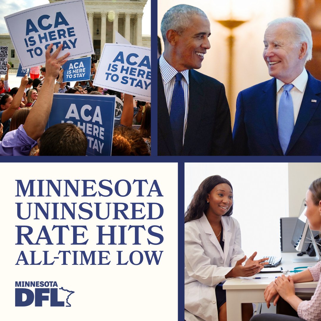 Thanks to the Affordable Care Act, a larger share of Minnesotans have health insurance than ever before. Let's not let Trump and his MAGA allies take it away from us.