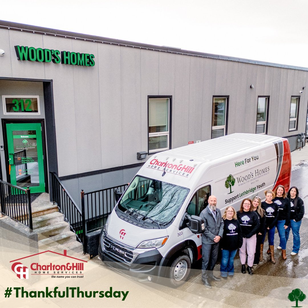 We are so grateful for our partnership with @CharltonHillAB! If you're in #Lethbridge, keep an eye out for the Wood's Homes van! Learn more: charltonandhill.com/woods-home #yql #communitysupport #ThankfulThursday