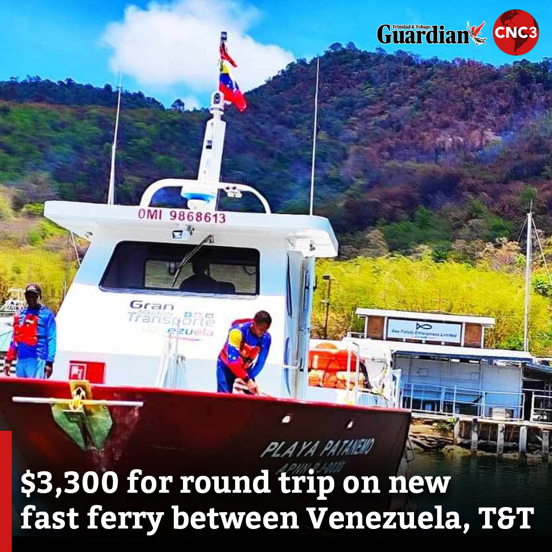 A new fast ferry working the route from Güiria in Venezuela to Chaguaramas in this country has been launched. The Playa Patanemo made its maiden voyage to this country last Wednesday. For more… guardian.co.tt/news/3300-for-…