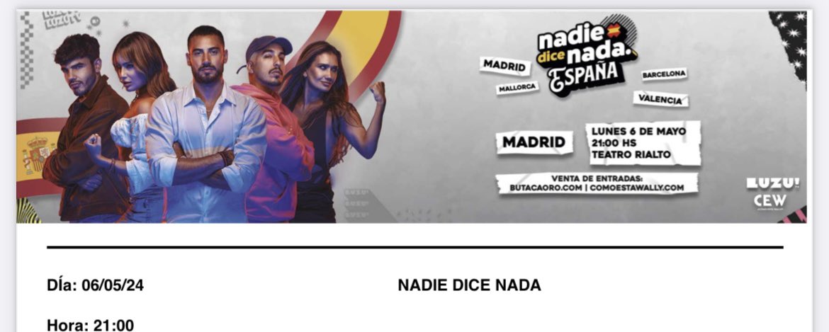 BondDownBitch's tweet photo. Ya tengo mis entradas  #nadiedicenada https://t.co/PxcrpxydWd