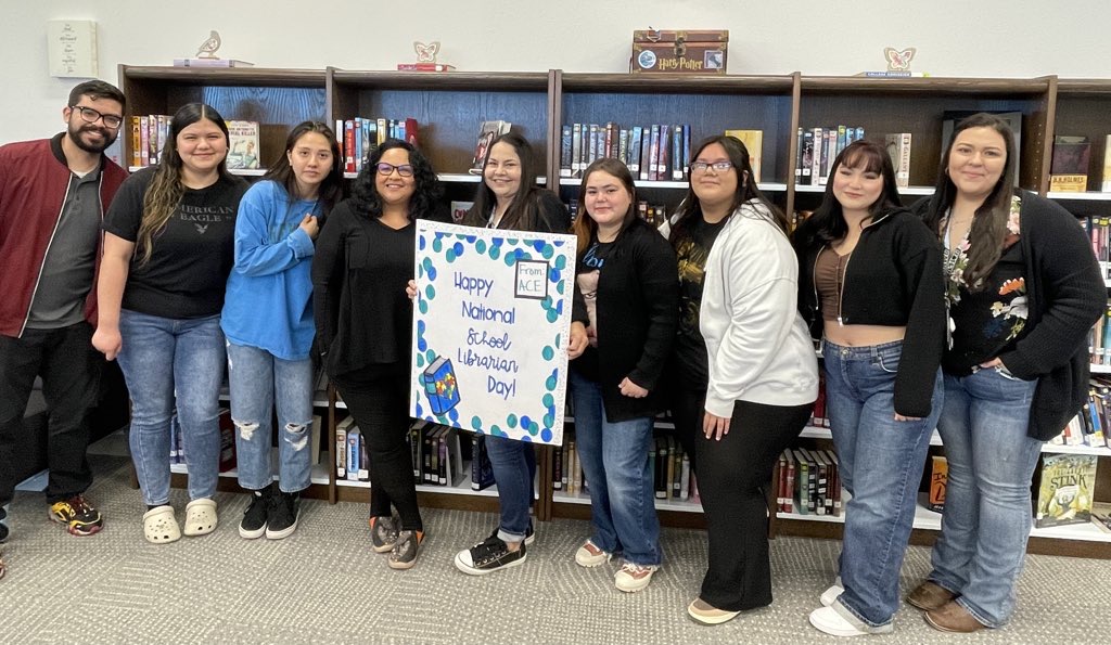 Happy National School Librarian Day to our awesome librarians and aids here <a href="/Socorro_HS/">Ignacio Estorga</a> . 
We appreciate you alll! 
<a href="/MSaenz_LMS/">Michelle Saenz</a> <a href="/NRodriguez_LMS/">NRodriguez_LMS</a> 
<a href="/bbau_SHS/">Brittany Bautista</a> <a href="/VGomez_SHS/">Veronica Gomez</a> 
❤️💙🐾📚