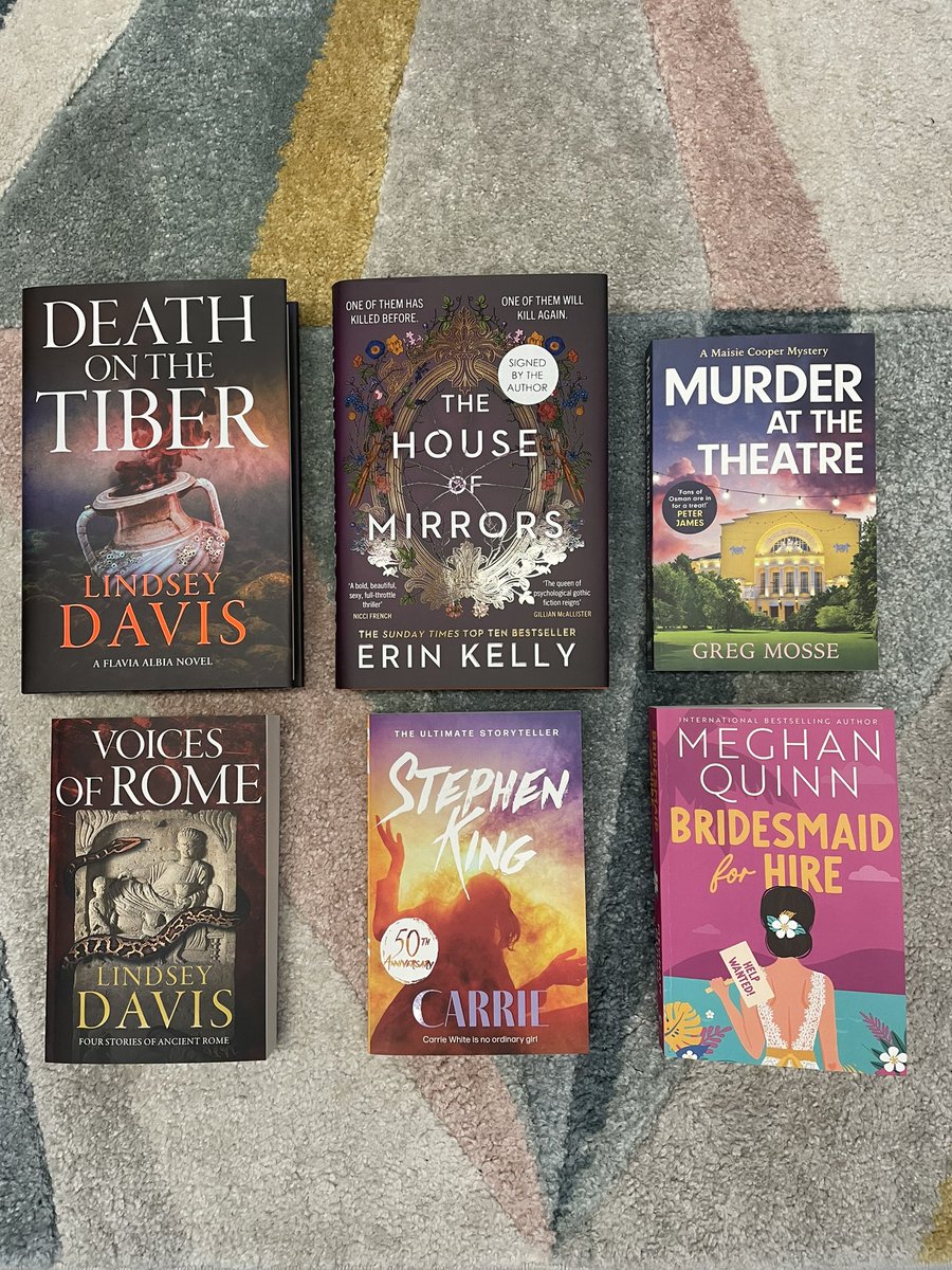 Publishing today by #HodderFiction ! What a spread 🥰 including the glorious Meghan Quinn and CARRIE’s 50th anniversary edition paperback! So pleased and proud of all our authors 🫶🏻 @mserinkelly @GregMosse @AuthorMegQuinn @StephenKing