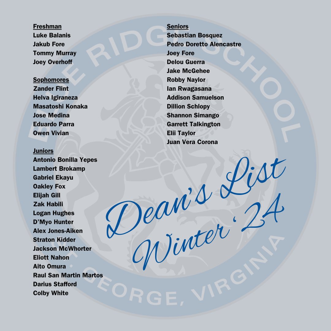 Congratulations to our Barons who made the Headmaster’s & Dean’s list for the winter trimester!📚