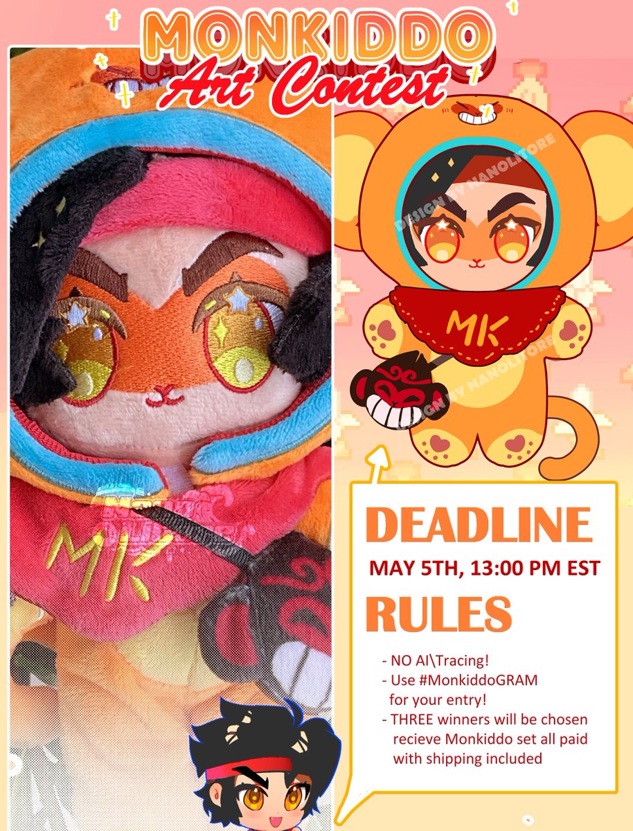 🍜MONKIDDO ART CONTEST  #MonkiddoGRAM✨🙊
╰ 💌rules in replies !

THANKYOU for everyone's support! i'm so happy to be announcing an art contest !
Have the chance to win Monkiddo shipped to U with your art!

DEADLINE - 5TH MAY 2024, 12:00 PM EST

♡ & ⟳ appreciated ! #lmk