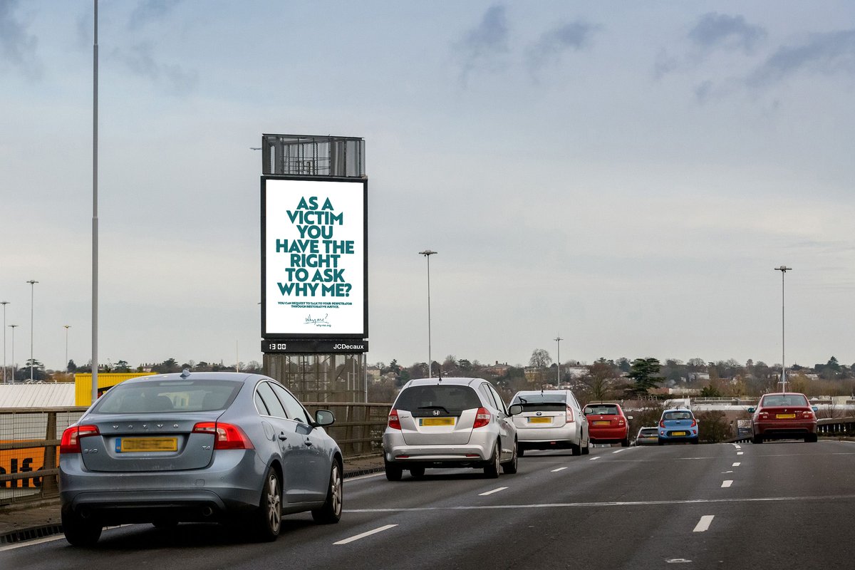 Our billboards are raising awareness about Restorative Justice across the UK. Join us in amplifying the message: Restorative Justice has the power to transform lives. Find a billboard in your area using our map, then share a picture and tag us! bit.ly/49m90pN