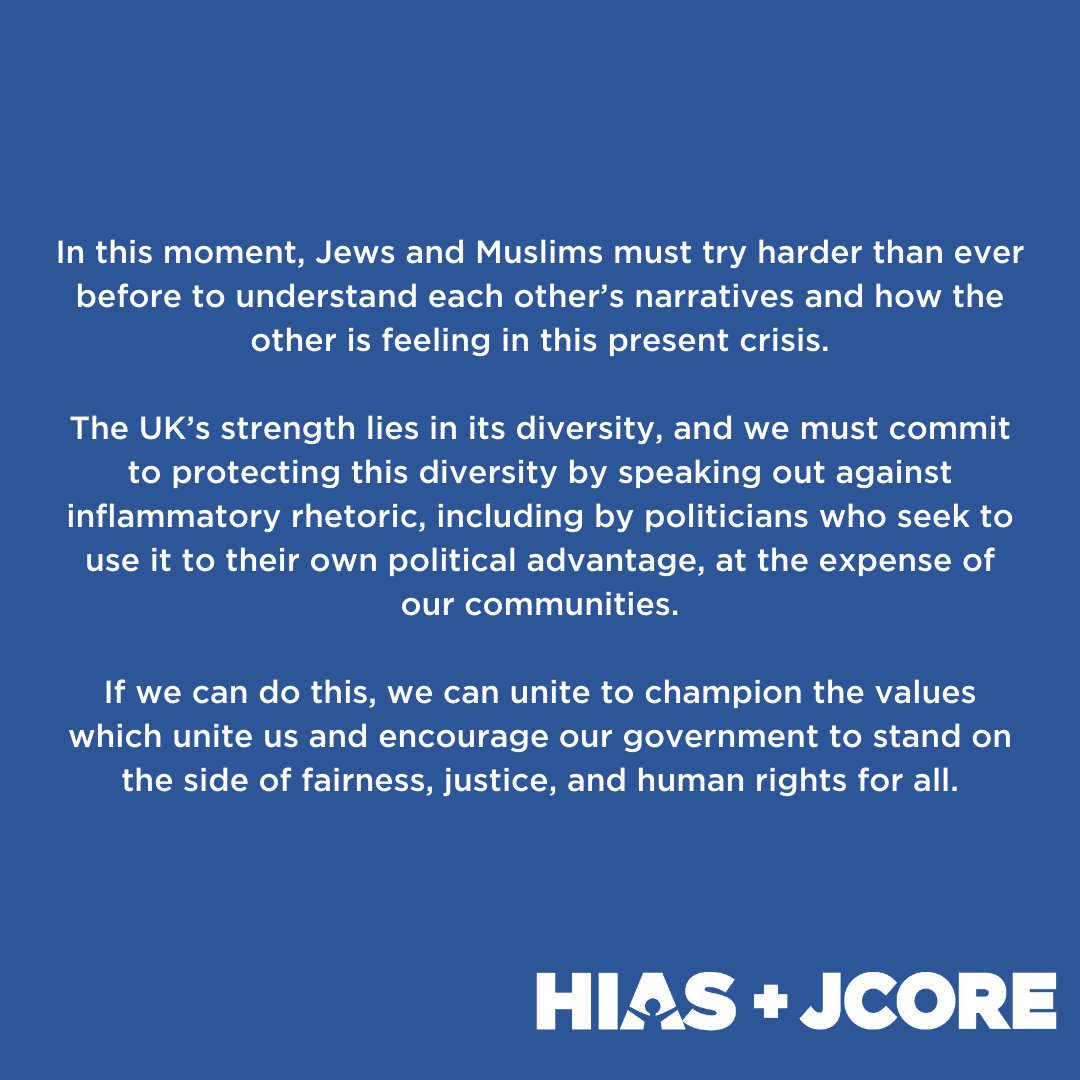 🗣️'It is because of these Jewish values of compassion and solidarity that... we must speak out to demand an end to the suffering of all those caught up in this crisis.' Our statement on the conflict in Gaza, as we approach six months from October 7th⬇️ 🔗hiasjcore.org/october-7th-si…