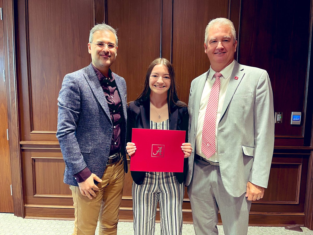 Milad Esfahani (@esfahanimilad) on Twitter photo Congratulations to our Lela Connors for being selected as the winner of the 2024 Capstone Engineering Society Outstanding Senior Award from the UA College of Engineering!
I'm confident we'll hear more about your future successes <a href="/UAGradSchool/">The University of Alabama Graduate School</a> <a href="/bamaengineering/">UA College of Engineering</a> <a href="/UAChBE/">U. of Alabama Chemical & Biological Eng.</a> Congratulations to our Lela Connors for being selected as the winner of the 2024 Capstone Engineering Society Outstanding Senior Award from the UA College of Engineering!
I'm confident we'll hear more about your future successes <a href="/UAGradSchool/">The University of Alabama Graduate School</a> <a href="/bamaengineering/">UA College of Engineering</a> <a href="/UAChBE/">U. of Alabama Chemical & Biological Eng.</a>