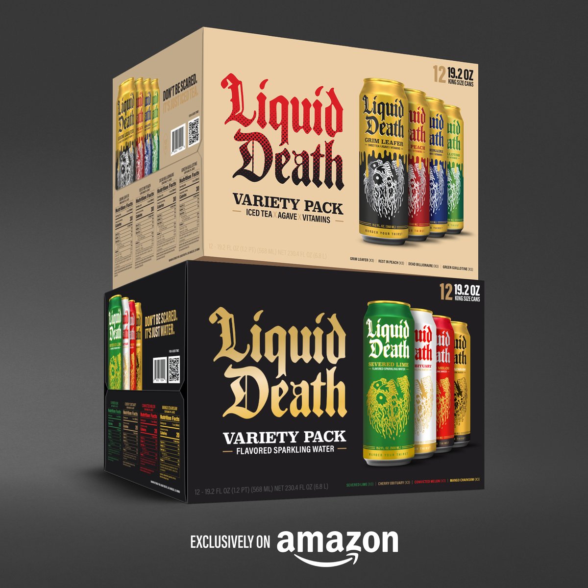 🚨VARIETY PACKS ARE HERE🚨 Never make a decision again in your entire life. This innovative new technology brings multiple flavors together in a single case, leaving you free from the burden of choice forever. Get them exclusively on Amazon: amzn.to/3xn7lDj #liquiddeath