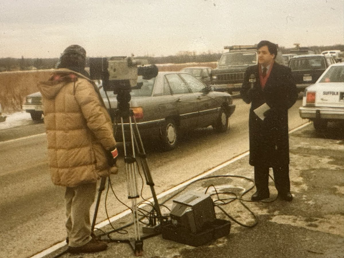 #TBT 1987 covering the murder of Lisa Solomon on Long Island for WCBS. Her husband did it; they’d been married three months. Video of him buying trash bags at 7-11 closed the case.