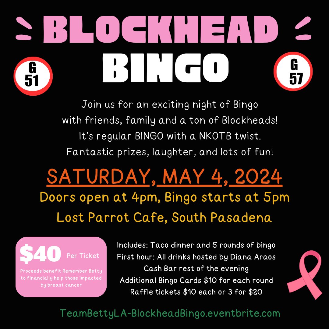 Join <a href="/RememberbettyLA/">Team Betty Los Angeles</a> on May 4th for Blockhead Bingo! 🩷