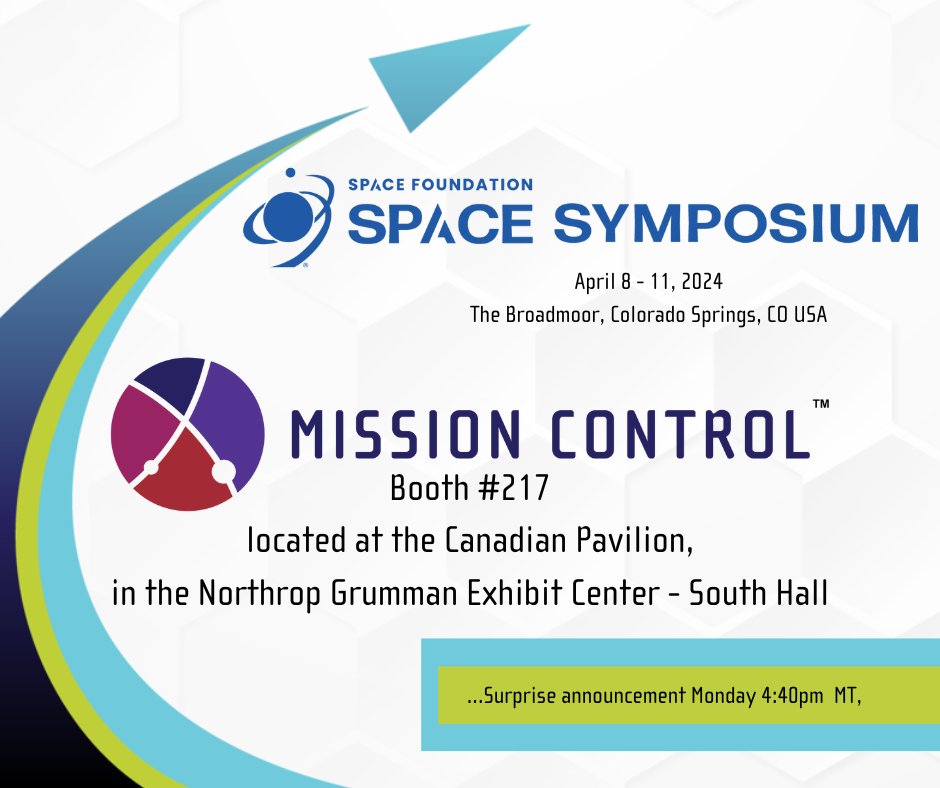 Mission Control will be heading to the @spacefoundation’s 39th #SpaceSymposium next week! Stop by our booth at the Canadian Pavilion!