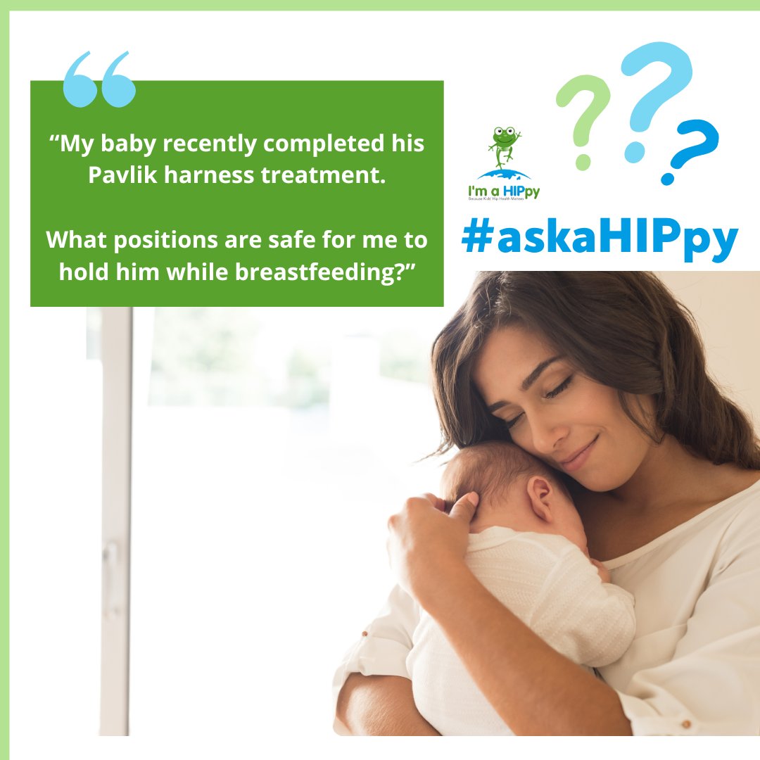 HIPpyHipHealth's tweet photo. 💬We started our #askaHIPpy campaign to help open up communication between YOU – our community – and our #hipexperts!
🐸Today we would like t to share an excellent question about hip braces and safe positioning while breastfeeding.
💚We’d love to hear from you too!
#hiphealth https://t.co/zTqh9yro1v