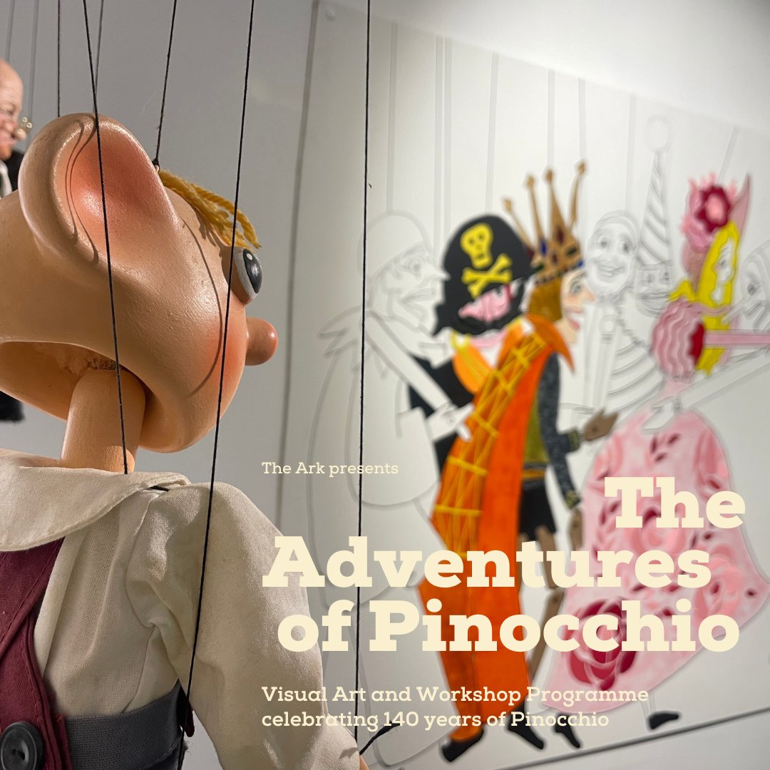 This weekend, our FREE drop-in exhibition, The Adventures of Pinocchio continues! 📆Sat 6 + Sun 7 April ⏰10:30am-1pm & 2:30-5pm* *(last entry 12:30pm or 4.30pm) ⭐Visit the gallery of displays before making your own art in the response area! ark.ie/events/view/ad…