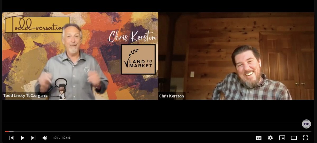 ICYMI - We loved this conversation on the #podcast, TLC Todd-versations, between Tod &amp; our Co-CEO, Chris Kerston. 

Watch here youtube.com/watch?v=Eso9nm… to learn more about #regenerativeagriculture &amp; how to support improving land health.  #LandtoMarket