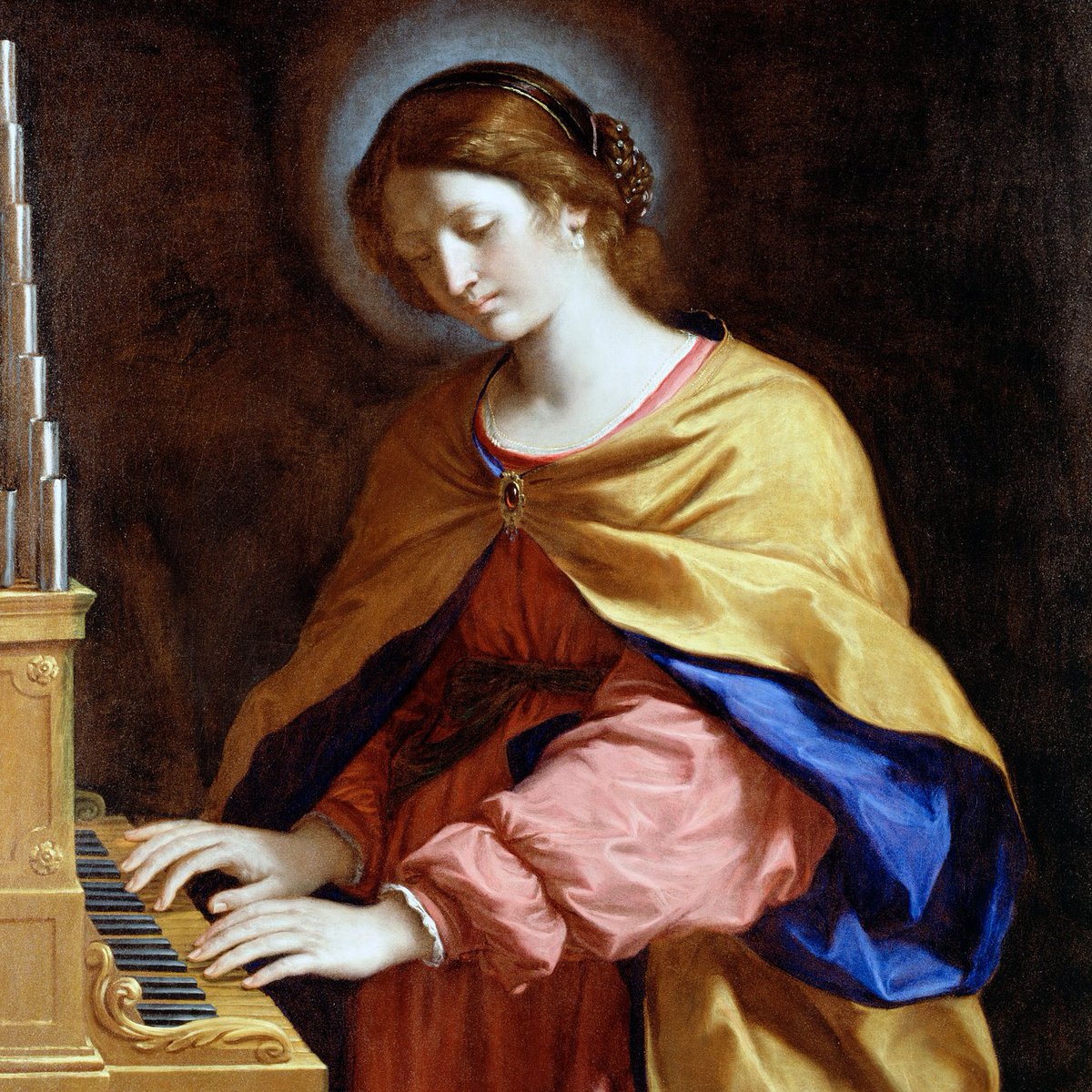 The theme of this week's @artukdotorg #onlineartexchange is music, in honour of @BM_AG's new Victorian Radicals exhibition. Here's one from our collection - Guercino's Saint Cecilia tinkling the ivories🎹