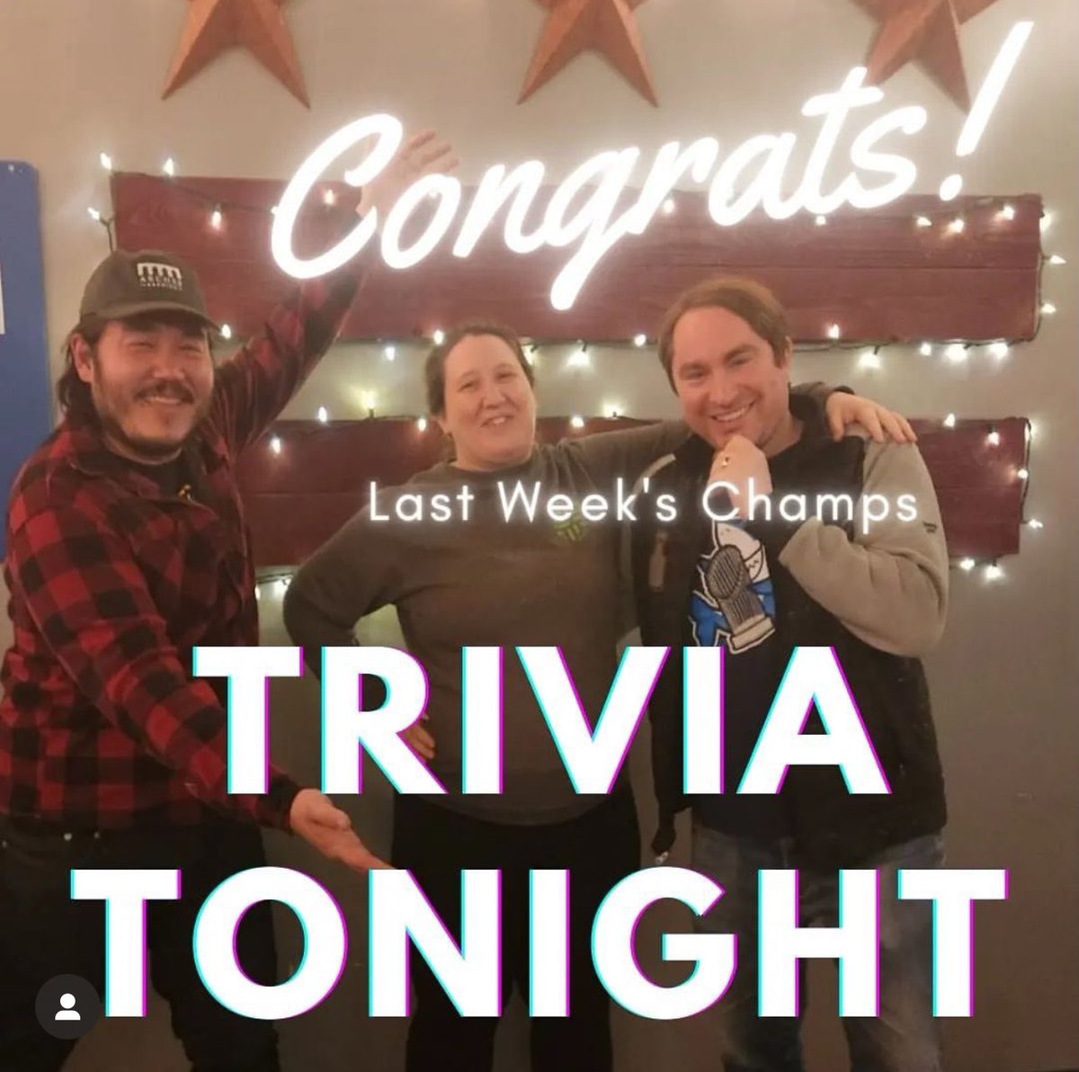 Seriously Trivia tonight at 7pm. Food by Dine with Claudine. Don’t forget, we have pitcher specials for your trivia team. 🤓🍻