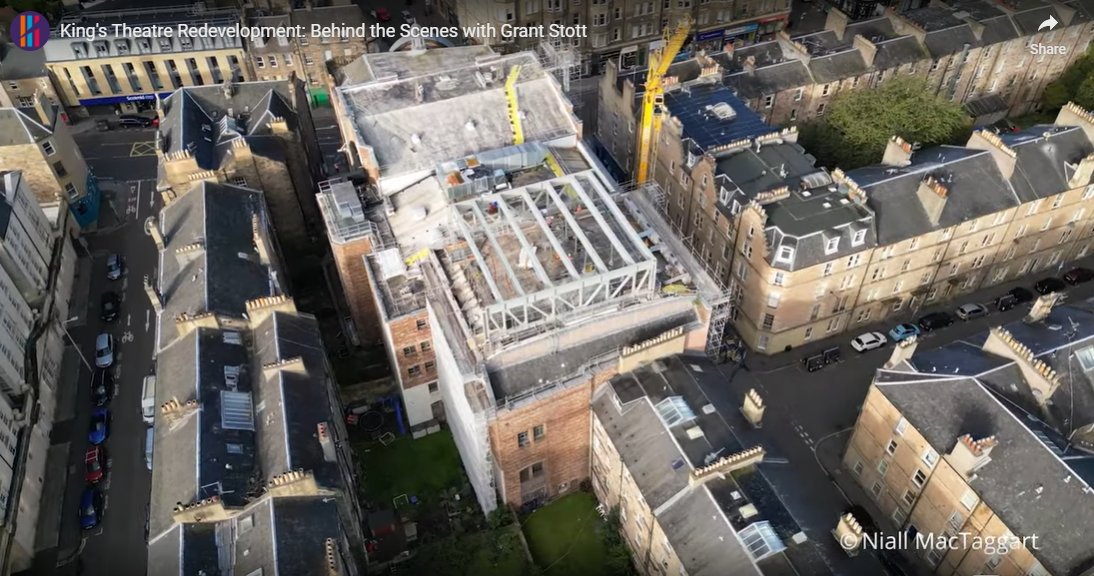 Take a sneak peak inside & on the roof showing the progress of King's Theatre in Edinburgh. Thanks to @captheatres and Grant Stott for releasing this video showing the amazing progress behind the scenes. Full video in the link below: bennettsassociates.com/news-and-insig…