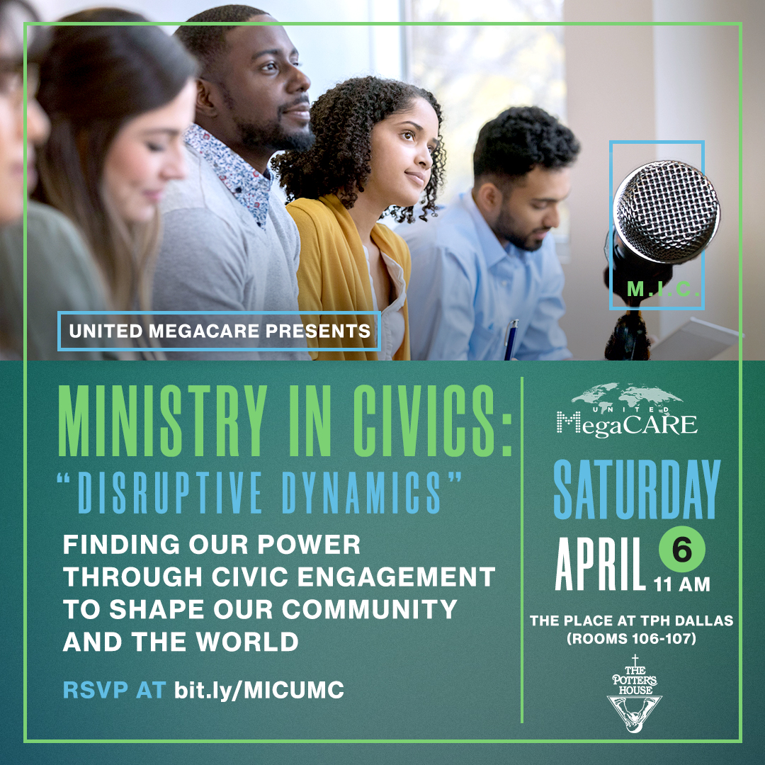 Civic engagement is essential for meaningful social change. Learn how to leverage your power as a citizen at our MIC workshop, 'Disruptive Dynamics.' It’s 11 a.m., Saturday at the PLACE @TPHDallas! ✅ Secure your seat at bit.ly/MICUMC