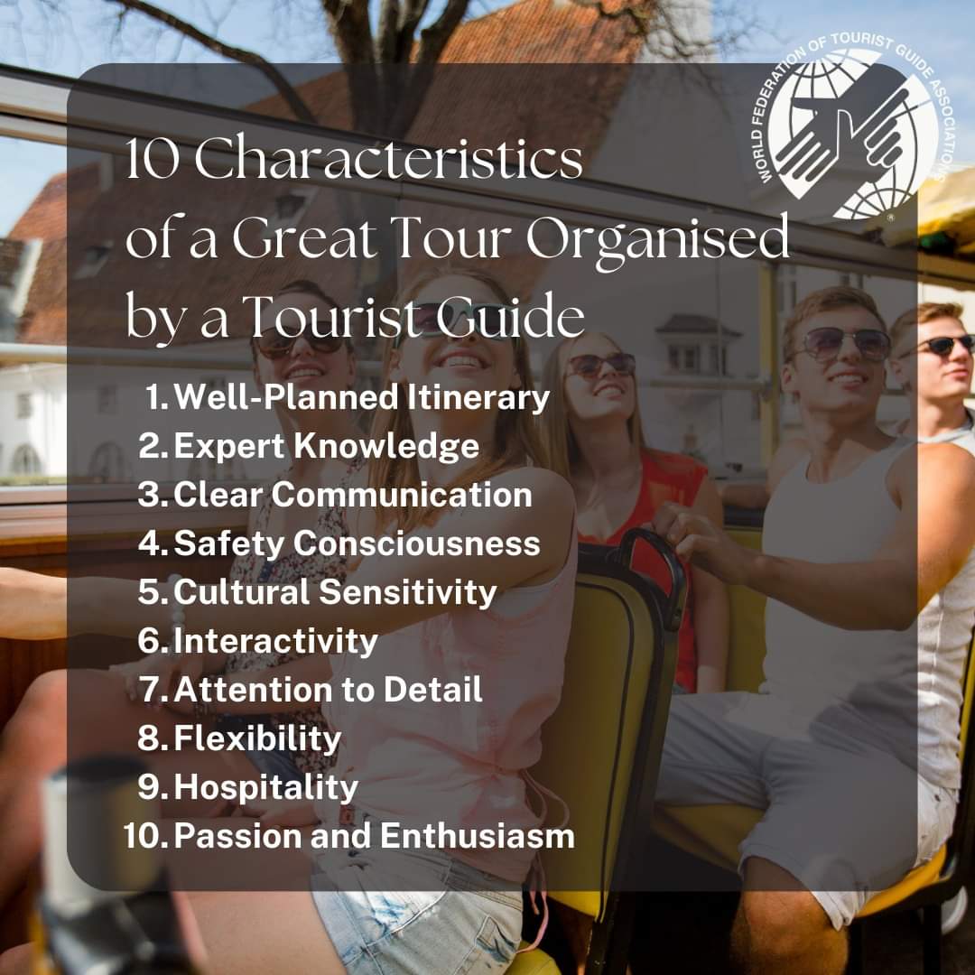 Let's talk and discover the core features of a great guided tour! Explore the 10 characteristics that define unforgettable experiences, by @WFTGAofficial

#WFTGA #WFTGAmembers #WFTGAfamily #WFTGAtouristguides #TouristGuides #Tour #experience