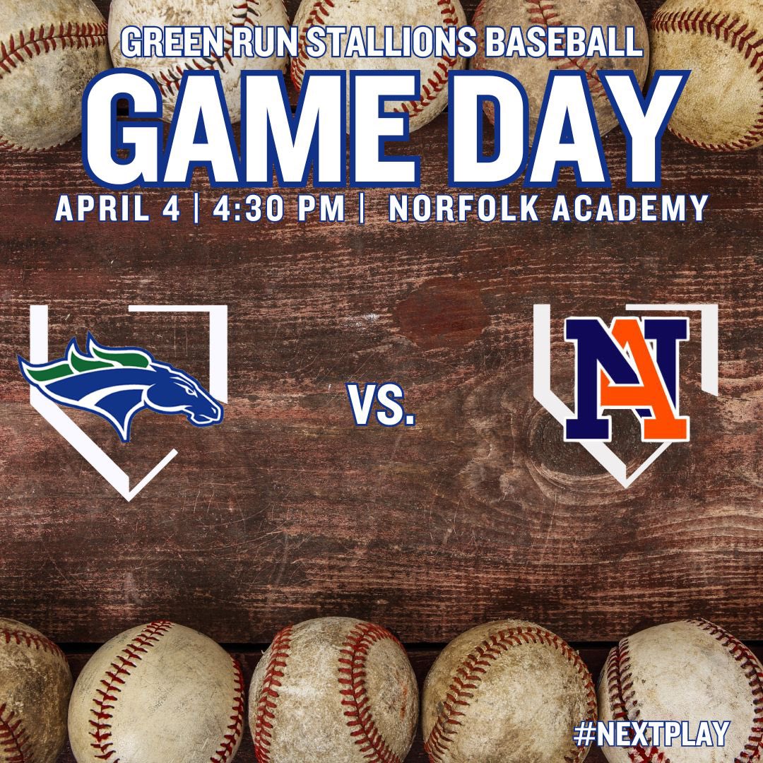 The Stallions hit the road to 
🆚 @NorfolkAcademy 
🕐 4:30PM
📍Norfolk Academy #baseball #nextplay