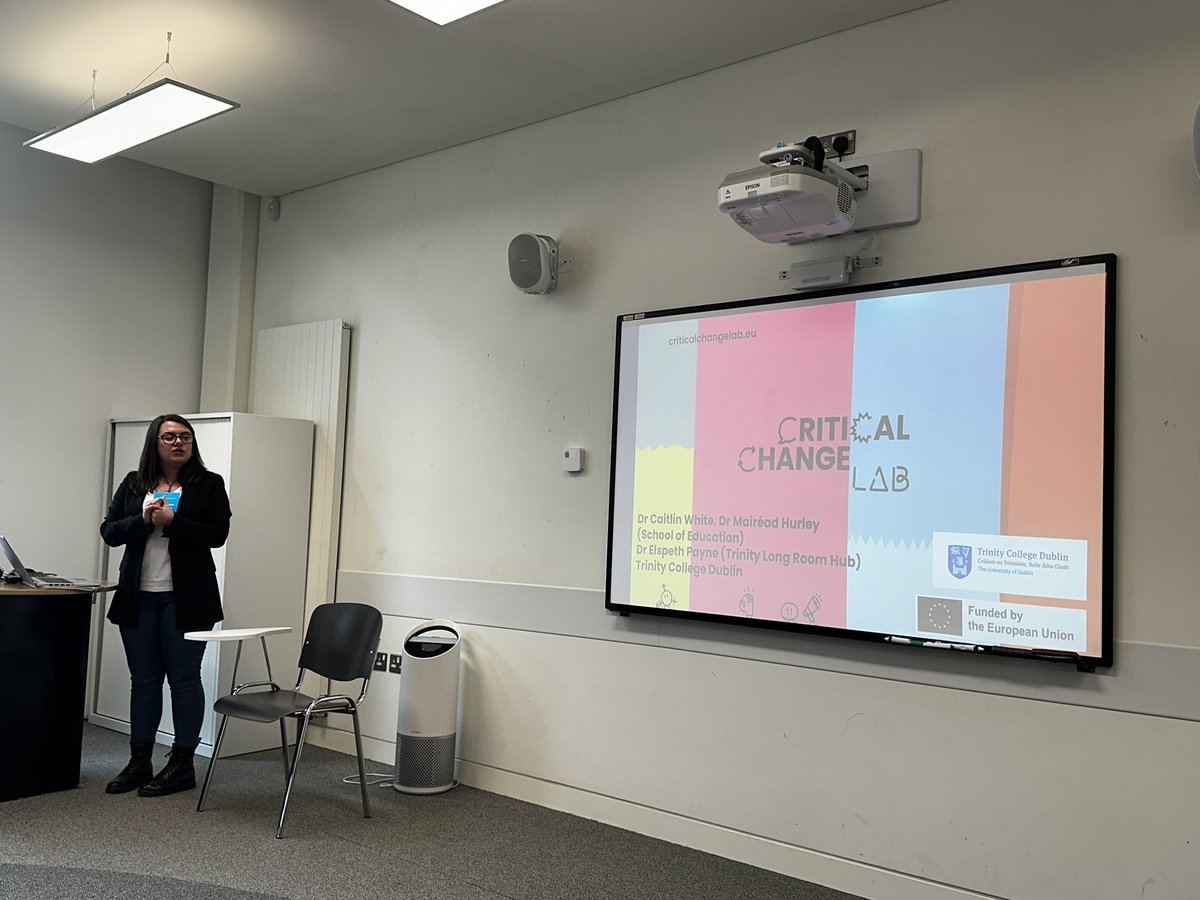 Well done to @CaitWhite19 who presented at #esai24 today on our participatory action research exploring critical literacy development & democracy education with young people as part of @HorizonEU Critical ChangeLab project 🤩