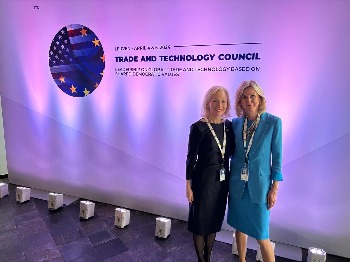 BonefeldCecilia's tweet photo. Live from #TTC6 where buzzing conversations are taking place about #AI, standards, #skills, and much more. 

I am confident that there is enough enthusiasm in the room to keep the 🇪🇺🇺🇸 #TTC going strong for years and years to come. 

Looking forward to the rest of the event and delighted to be with the driving forces of this brilliant partnership!