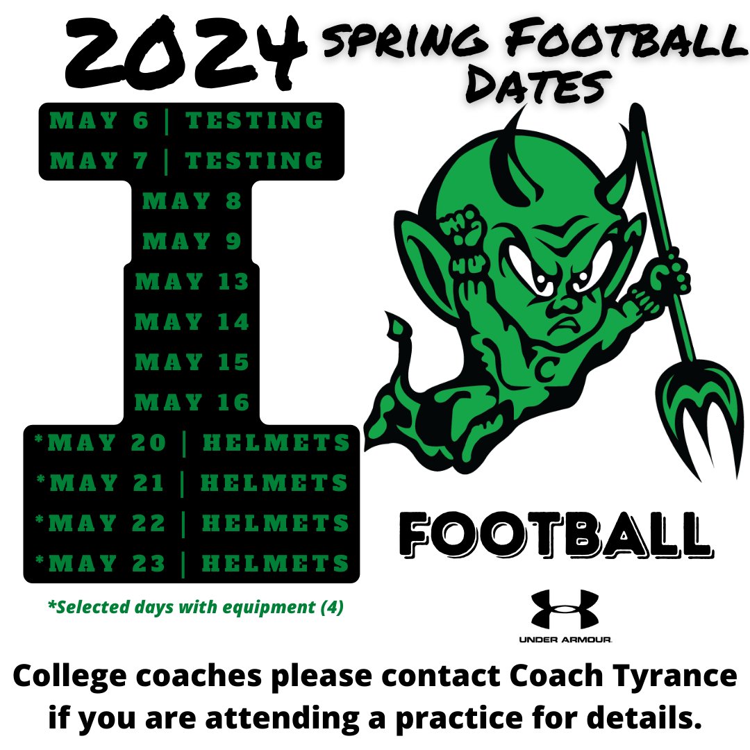 Spring Dates!! Coaches we are on the field at 415 PM. #Dedication