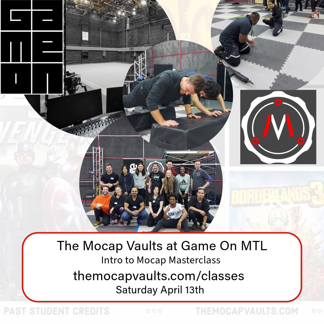 Intro to Mocap Masterclass April 13th - now at <a href="/gameon/">Game On!</a>.studio !!
Join the growing Mtl Mocap Vaults family - make lifelong connections, learn what it takes &amp; how to excel in a medium that demands total storytelling. See linktr.ee in bio / mocapvaults.com/classes