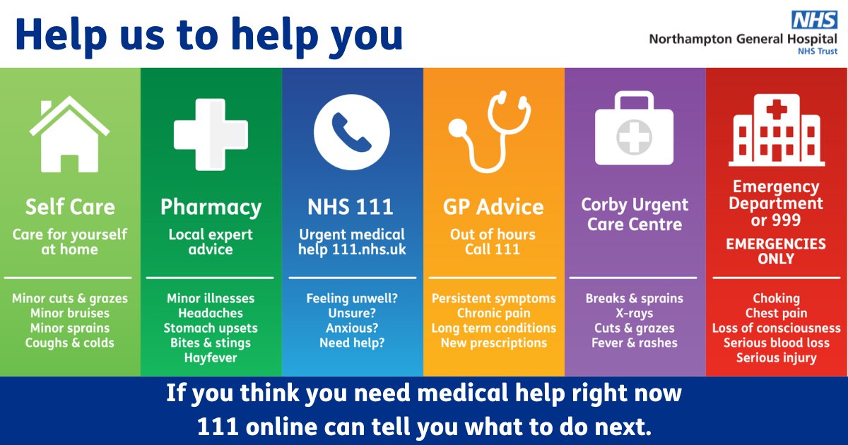 We are currently seeing a high demand for our emergency care services 🏥 Please help us by choosing the best place for your care if you feel unwell. If you think you need medical help right now, 111 online can direct you to the right local service. 111.nhs.uk