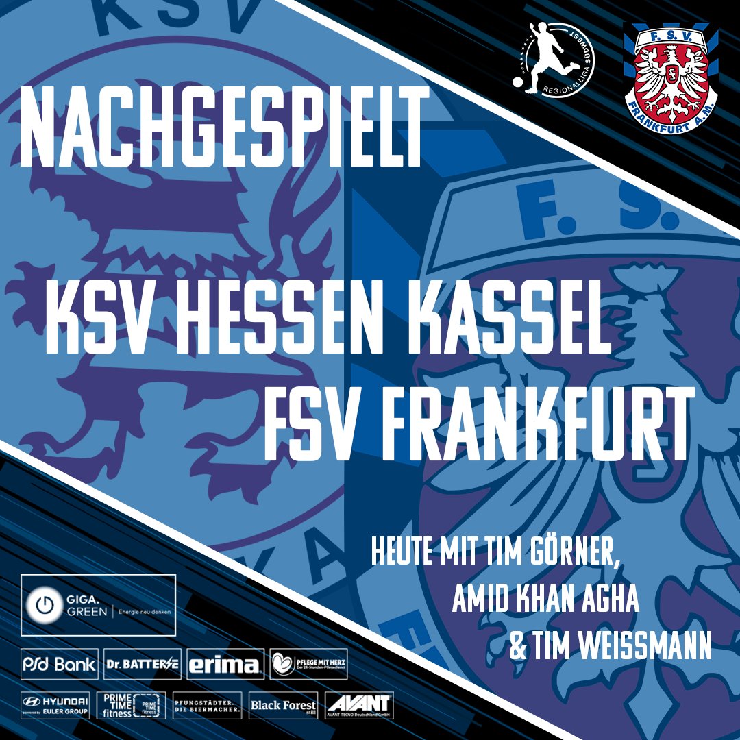 ⬛️🟦Unser 'Nachgespielt' ist Online. Tim Görner, Amid Khan Agha und Tim Weißmann blicken zurück auf das Kassel-Spiel und werfen einen Blick voraus auf die anstehende Partie gegen den 1.FSV Mainz 05 II!

👉youtu.be/PUHVnU9IxZ8

#FSVFrankfurt #WIRsindFSV #KSVFSV #fsvm05 #rlsw