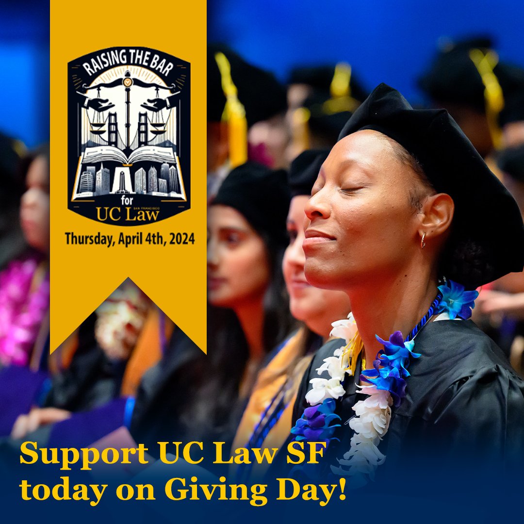 Raise the Bar for UC Law SF today on Giving Day! Your support is more than just a donation; it's a testament to the strength of our community. Consider donating today: uclawsf-givingday.blackbaud-sites.com