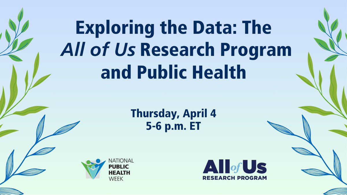 Join us today from 5-6 p.m. ET for a discussion about the free tools available to emerging researchers who want to dig into the @AllofUsResearch data, and the benefits that research can have for communities. #NPHW RSVP today: pathlms.com/health/courses…