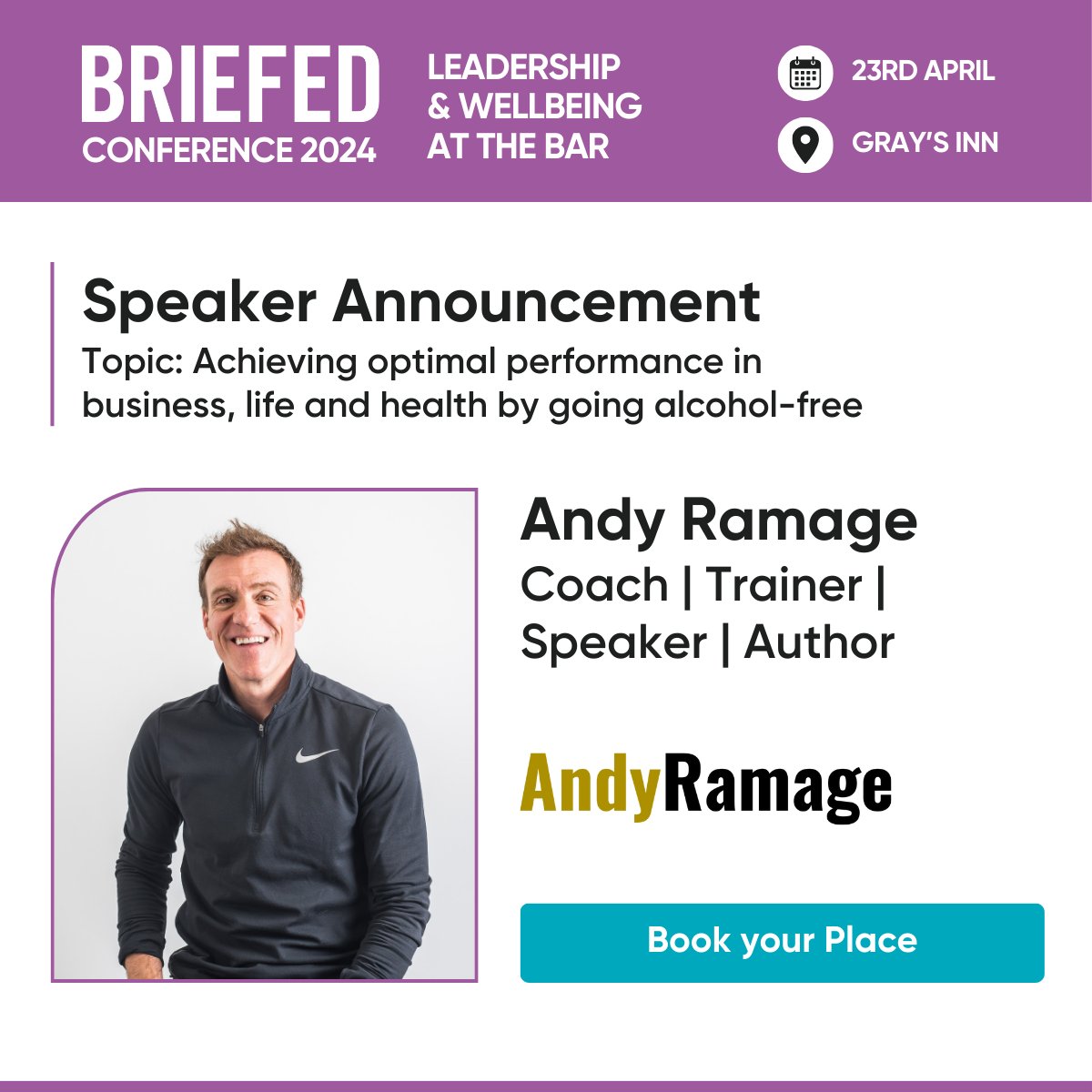 📢To kick off our conference speakers, we have @AndyRamageAF, world-renowned speaker and entrepreneur, former professional athlete, and elite performance coach. Watch him deliver an inspiring leadership session on the impact of alcohol on performance bit.ly/3uOijAO