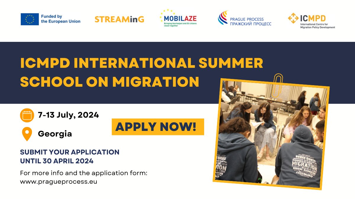 📢Call for applications for the 11th ICMPD International Summer School on Migration! Learn more and find the Summer School description at bit.ly/4alkknw. 📆Submit your application via this link: bit.ly/3vOJLi9 by April 30, 2024, midnight CET.