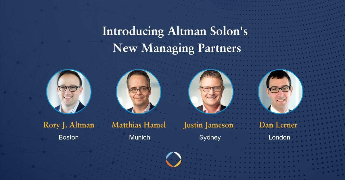 We are delighted to introduce Matthias Hamel, Dan Lerner, and Justin Jameson, who are joining Rory J. Altman as Managing Partners. Learn more about our new leadership team ➡️ hubs.la/Q02rRRBr0 #TMT #StrategyConsulting #News #AboutUs #GlobalBusiness