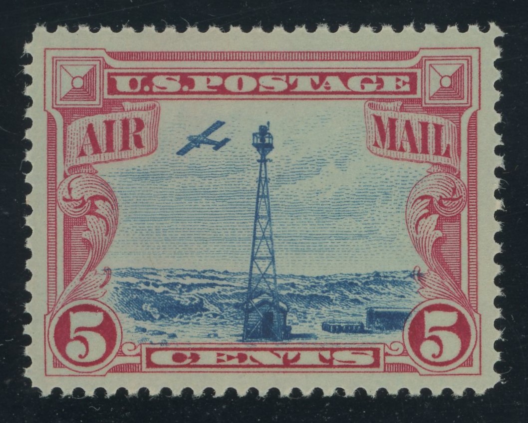 #philately #stamps Stamp of the day. USA C11 - 5 cent Beacon on Rocky Mountains Airmail issue of 1928. Issued to meet the new airmail rate of 5 cents per ounce which went into effect on August 1, 1928.