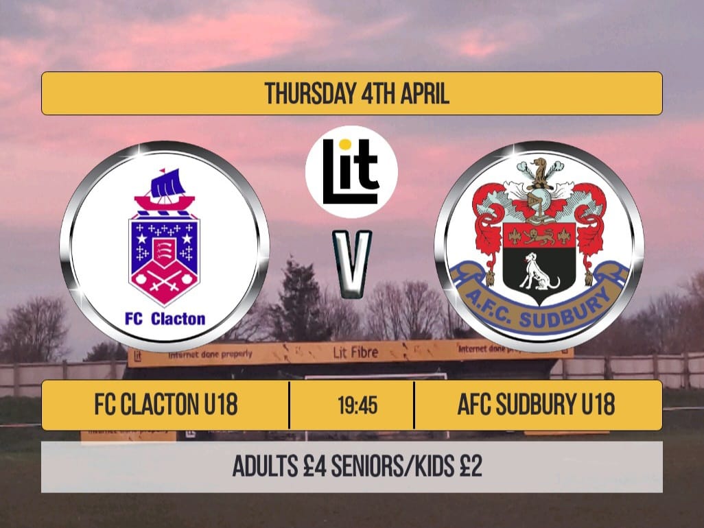 ⚪🔵⚽Matchday!⚽🔵⚪ Tonight our Under 18's are at HOME at the Austin Arena, with a 7:45pm kick off against Sudbury. Good luck to Sean & the squad. Please join us! Come on you Seasiders!