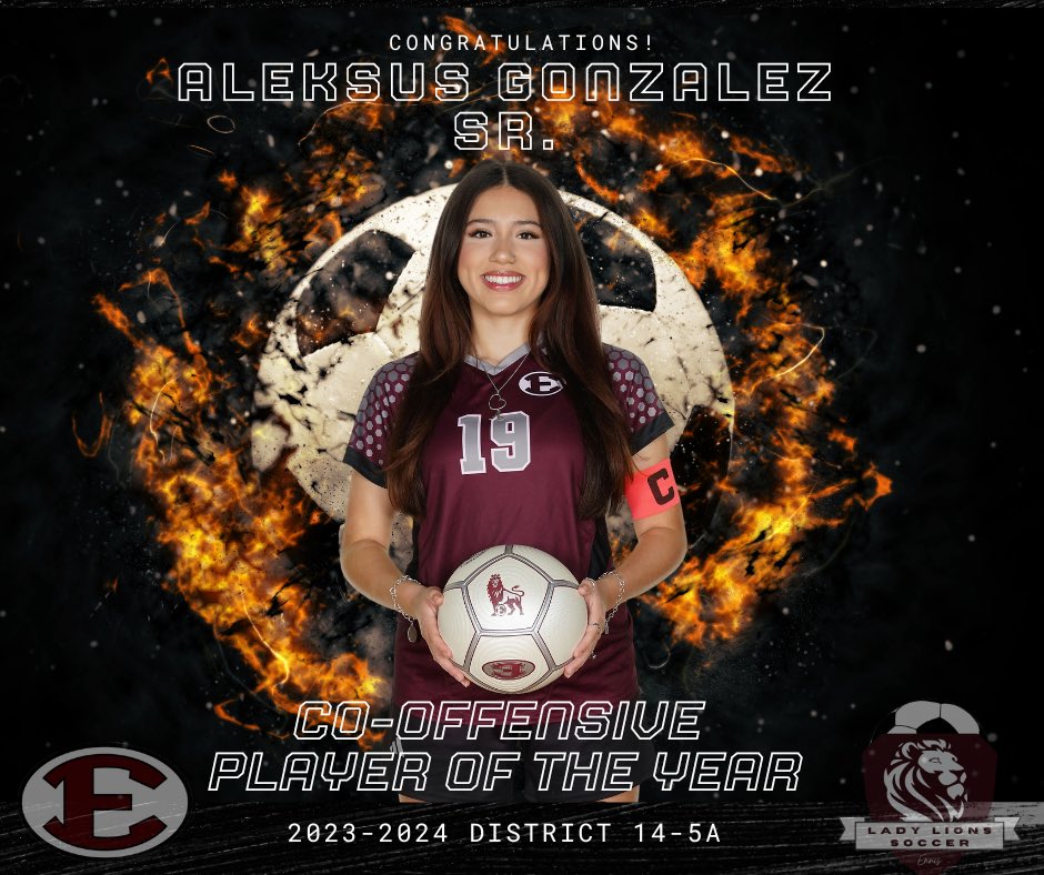 Congratulations to Senior Captain Aleksus Gonzalez for being chosen as Co-Offensive Player of the Year for District 14-5A! What a huge honor! ⚽️🎉@EnnisFootball <a href="/Team_Ennis/">Ennislions.rankone.com</a> <a href="/ennis_high/">Ennis High School</a> @LethalSoccer